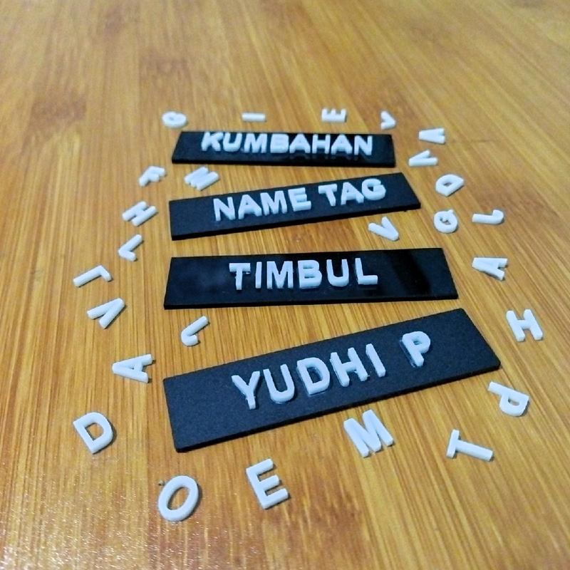 Name Tag 3D Nama Dada Timbul Magnet (Max 11 Huruf) 1