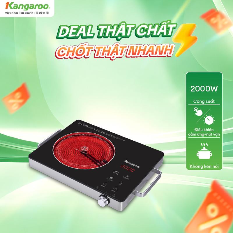 KG20IFT1 | Bếp hồng ngoại đơn Kangaroo - công suất 2000W, sử dụng mọi loại nồi, chảo, mặt kính chịu lực, chịu nhiệt