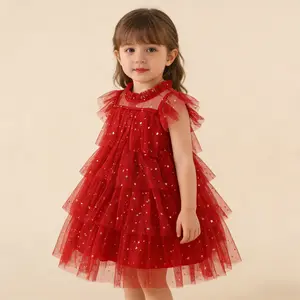 kebei-Dress pesta tutu tile anak dan bayi burgundy mutiara mewah bigbow pita satin besar pink 1 -8 tahun Gaun Kids