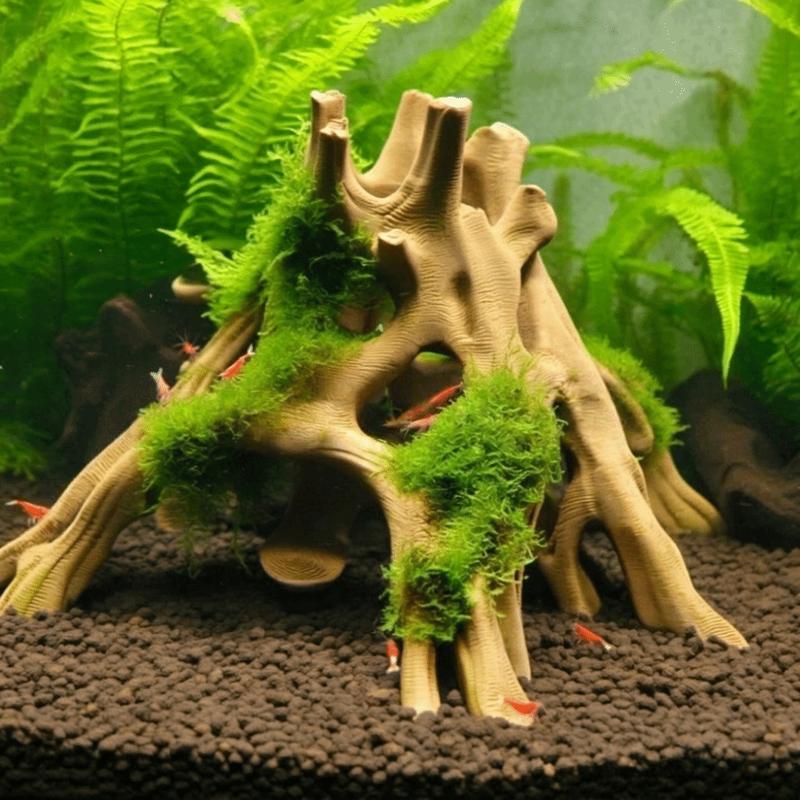 Sáng tạo Thân cây Hang trú ẩn cho cá và tôm In 3D Nhựa Cảnh quan gỗ lũa Độc đáo…