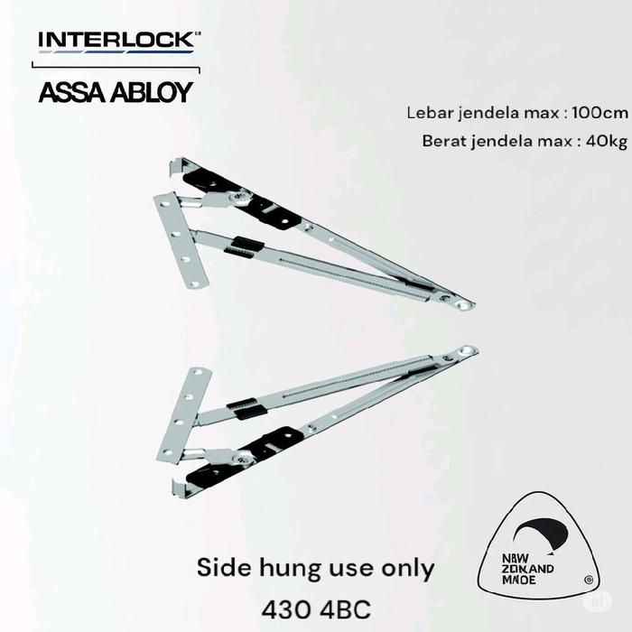 Gambar INTERLOCK ASSA ABLOY Engsel Jendela Casement 430 4BC P1080SH – Friction Stay Side Hung Max 40kg Stainless Steel dari GGEsta Indonesia Kota Administrasi Jakarta Barat Tokopedia