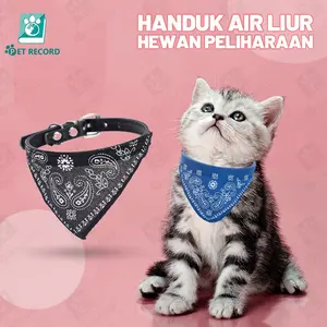 syal anjing koboi betuk segitiga syal kucing motif vintage ukuran dapat di sesuaikan pelengkapan hewan peliharaan kalungkucinglonceng rantai