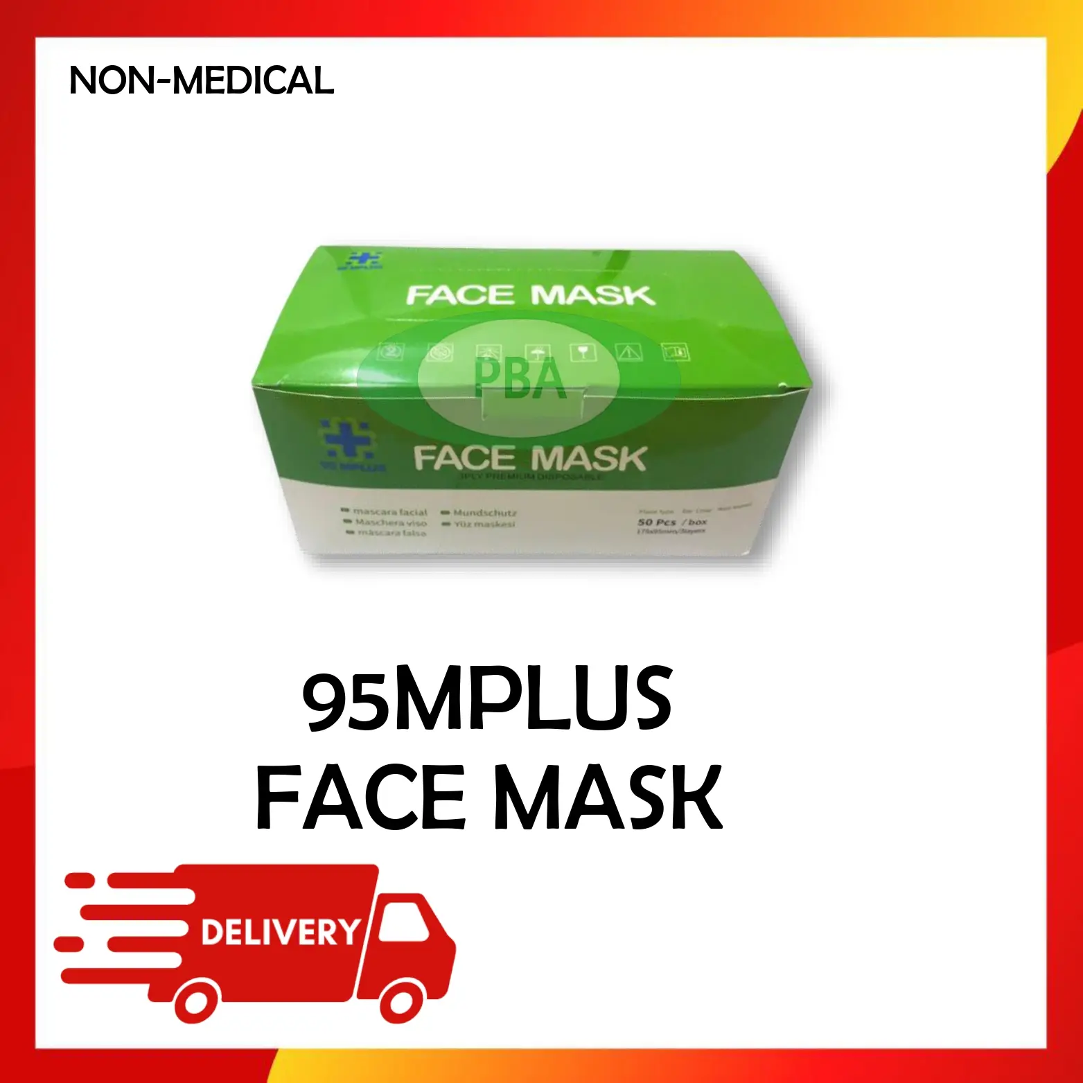 95MPLUS  FACE MASK (NON-MEDICAL) - TIE ON