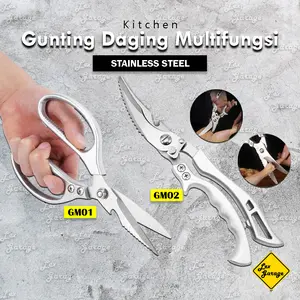 Gunting Dapur Daging Makanan Serbaguna Sayur Ikan Tulang Stainless