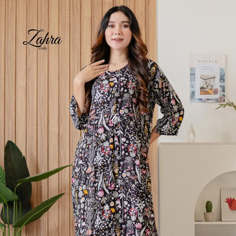 ZAHRA DAILY | Daster Motif Terbaru Lengan 3/4 Katun Rayon Premium 2