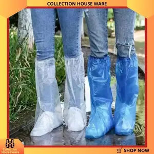 10 Pcs Sarung Sepatu Sekali Pakai / Bot Panjang Anti Air Anti Selip