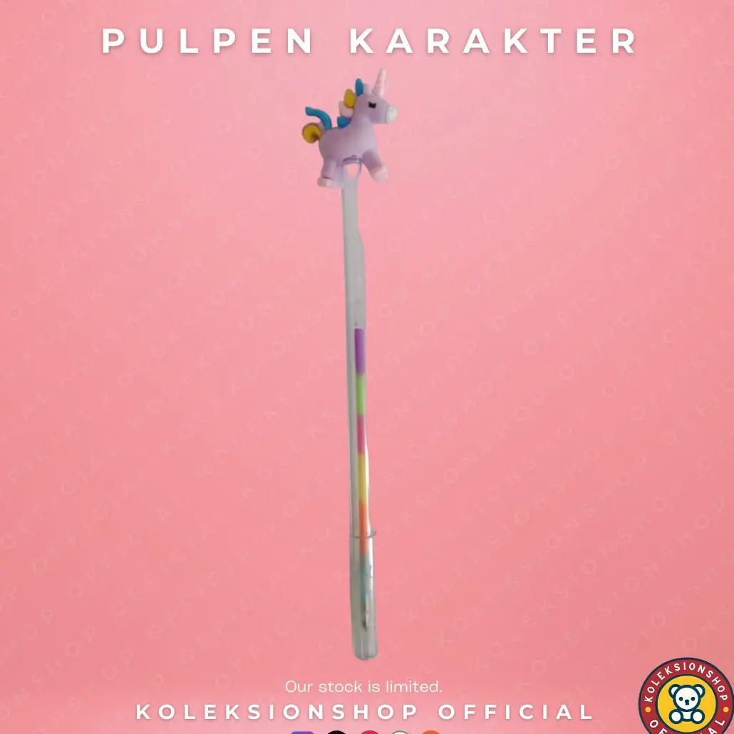 Pulpen Gel Karakter Kuda Ungu