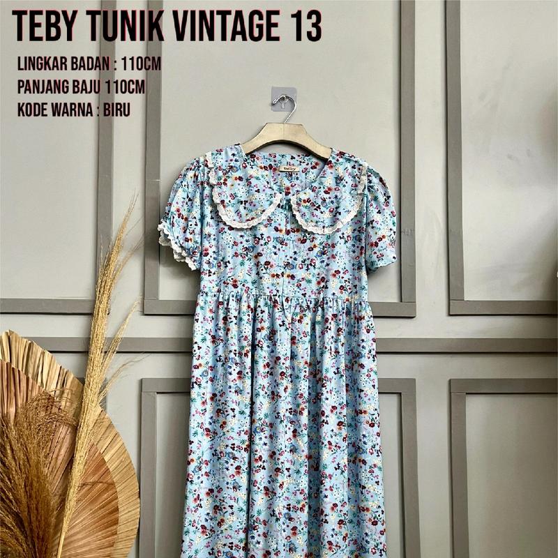 Tunik Midi Rayon Viscose Motif Vintage by Teby 1