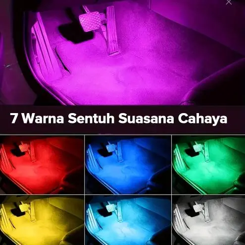 Lampu 6LED Dalam Mobil Touch Light Lampu Sentuh USB Lampu Hias Mobil Lampu Baca Lampu Sensor Gerak Otomatis 5V Car 2