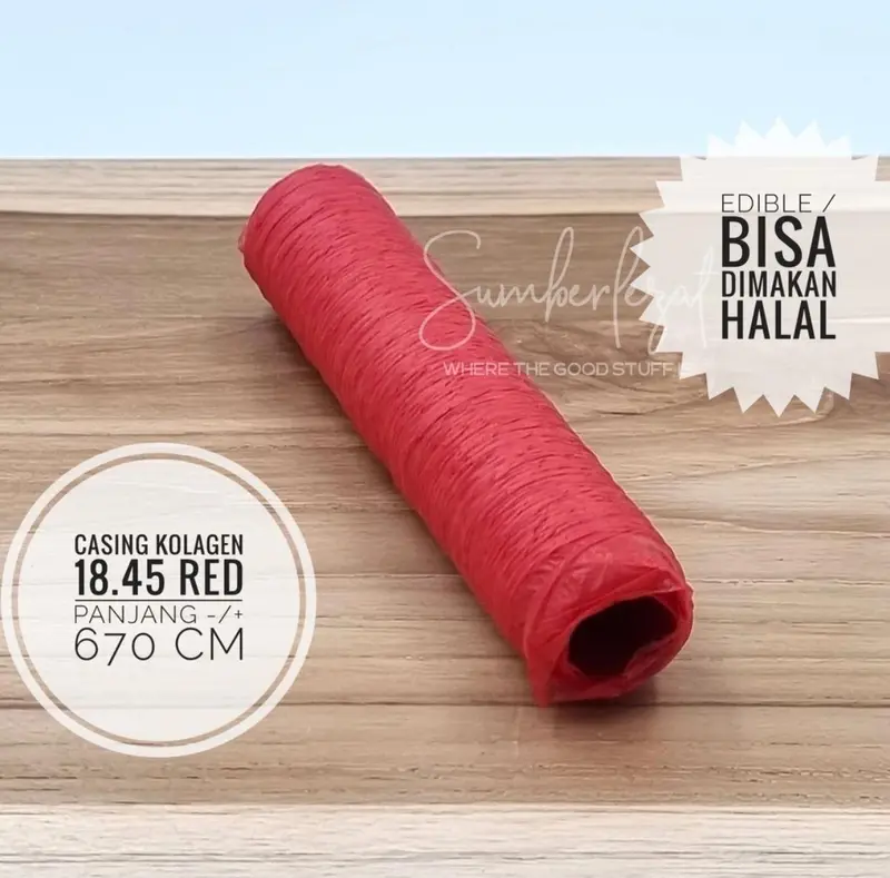 Casing Selongsong Sosis Kolagen Collagen , selulosa dan polyamide Edible Halal , kulit sosis perlengkapan memasak dapur. 6