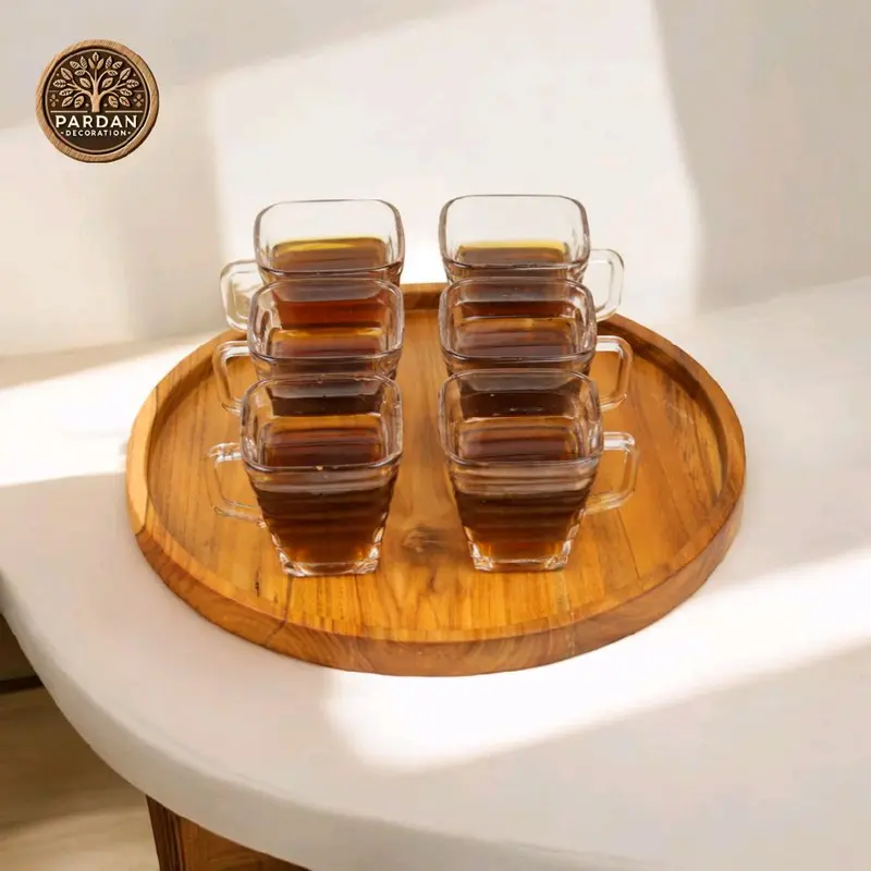 Coaster / Tatatakn Kayu Jati Aesthetic Bulat 30cm - Napan Kayu Foodgrade - Dapur nampan tatakan 3