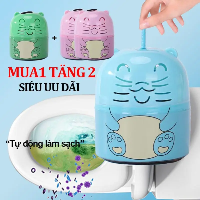 Chất Khử Mùi Vệ Sinh Họa Tiết Gấu Dễ Thương, Thơm, Loại Bỏ Bụi Bẩn Và Vết Nước Tiểu, Chất Tẩy Rửa Khử Mùi Phòng Tắm Gia Đình, Có Dây, 1 Miếng