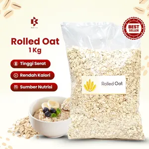 Rolled Oat 1 Kg Gandum Utuh Oatmeal Food Granola Susu Oats Sereal