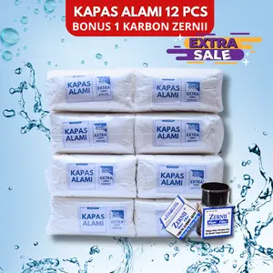kapas alami 12 pcs kapas isi ulang zerni-filter saringan air