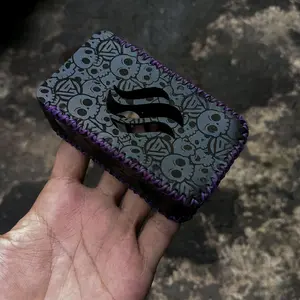 BLACK LEATHER CASE T200 SLEEVE LOGO BOLONG MOTIF SKULL BENANG UNGU