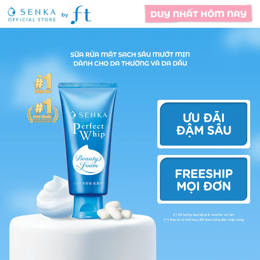 Sữa rửa mặt sạch sâu mướt mịn SENKA PERFECT WHIP 120G