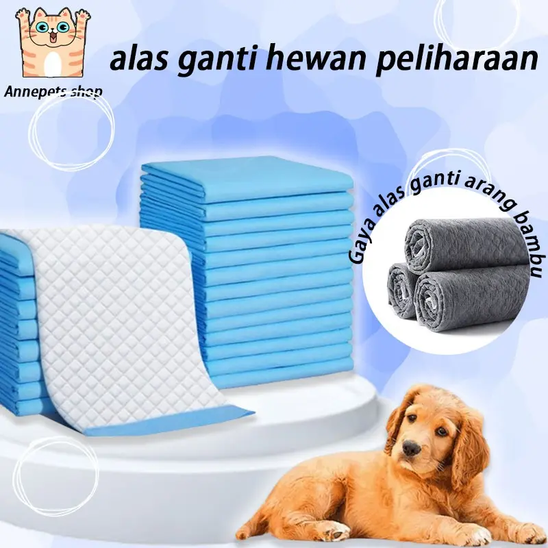 Underpad KucingPopok Kucing Bantalan Ganti Hewan Peliharaan Bantalan Popok Serat Arang Bambu Penghilang Bau Bantalan Ganti Hewan Peliharaan Bantalan Penyerap Sekali Pakai Pembersih Hewan Peliharaan
