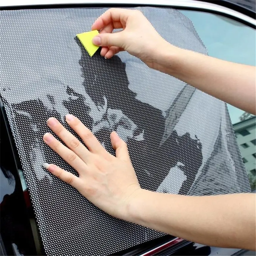 cool car car styling Hot 2Pcs Car Rear Window Side Sun Shade Cover Block Static Cling Visor Shield Screen pare soleil voiture