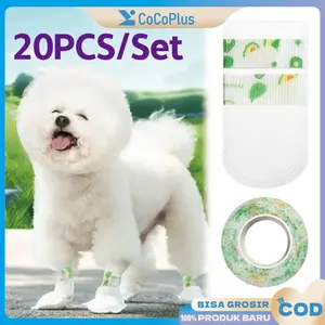 20PCS Alas Kaki Hewan Sekali Pakai Anti Licin Tahan Air untuk Berjalan Anjing Kucing Penutup Sepatu Anjing Anti Kotor