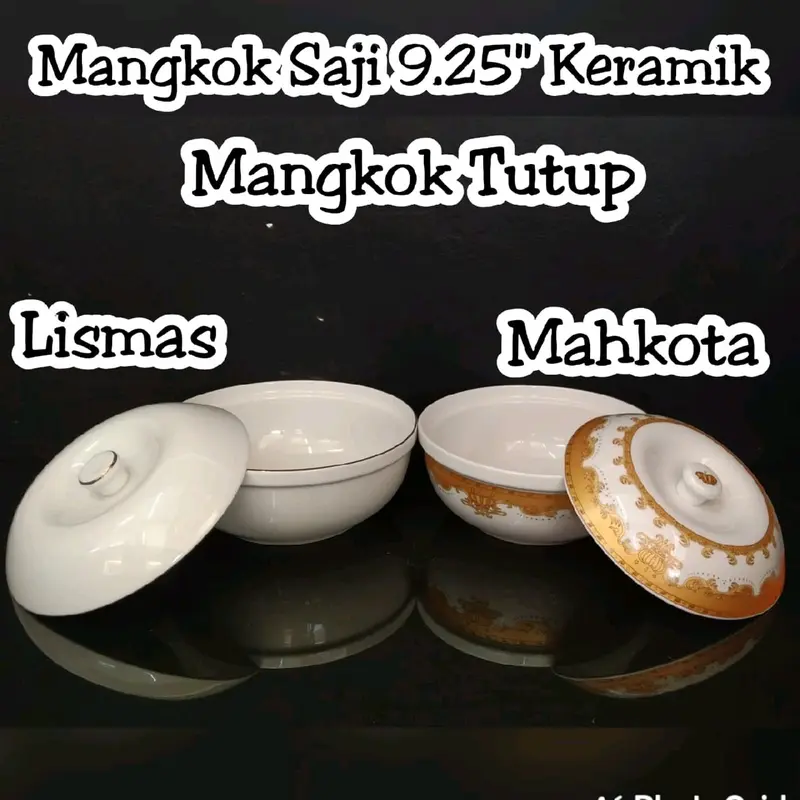 Mangkok saji keramik tutup 9.25" Mahkota Mangkok saji keramik Sultan Mahkota 5