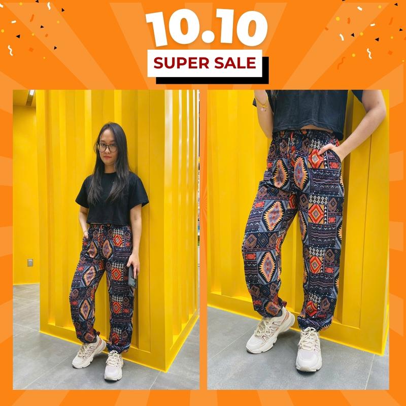 Quần lanh thổ cẩm bo gấu có túi 2 bên phom to 40-80kg