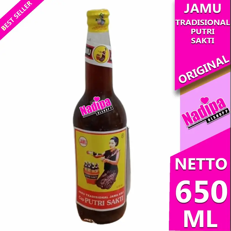 Jamu tradisional cap Putri Sakti Racik Linu/Nafsu Makan Botol kaca nadipa olshopp 2