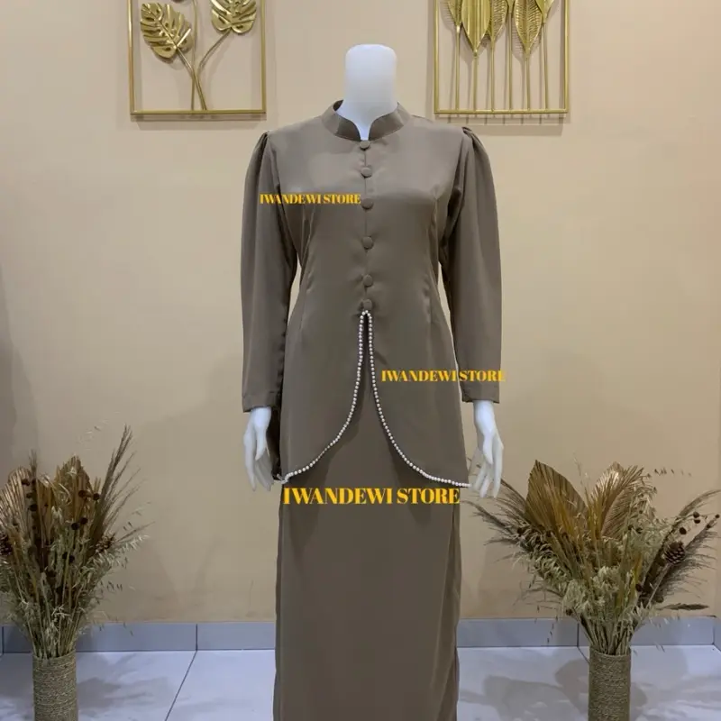 READY STOK ONE SET BAJU KURUNG MELAYU MALAYSIA DRESS PESTA STELAN WANITA BAJU KONDANGAN KEKINIAN TERMURAH Muslim Panjang Pink Navy Kancing Setelan Gamis Mewah Celana Shakila Casual 2