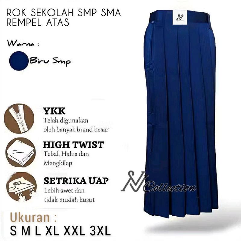 Rok Rempel Panjang Seragam Sekolah Perempuan SMP SMA SMK High Twist 3