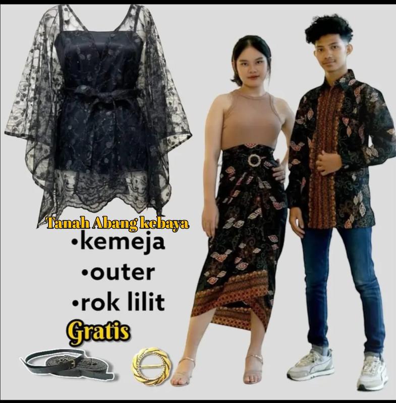 Couplean Lengkap (Kemeja Lengan Panjang+Outer Dan Rok Lilit Batik) Kekinian untuk Acara FORMAL I Kondangan I Wisudah Dan Free Ring 7
