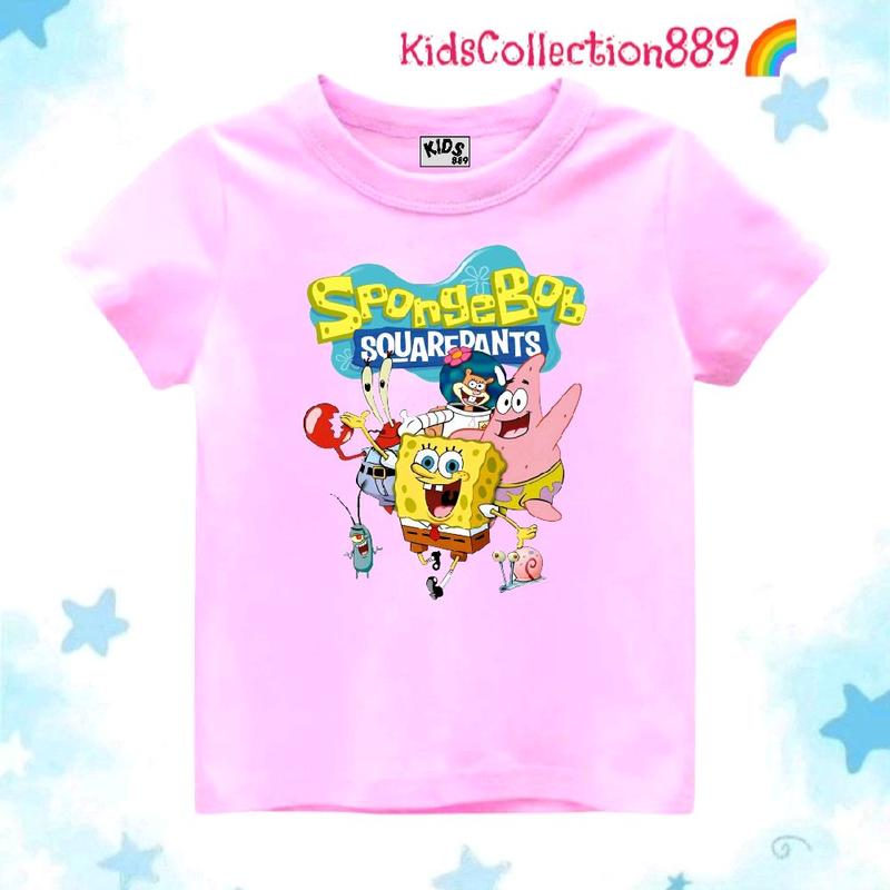 Kidscollection889 || T-shirt || Baju Kaos anak cewek cowok gambar Spongebob -02 7