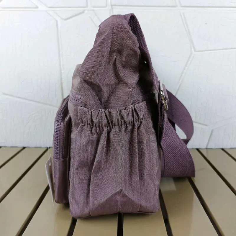 Weilexing Tas Selempang Wanita Import Bahan Crincle Multi Kompartemen 2
