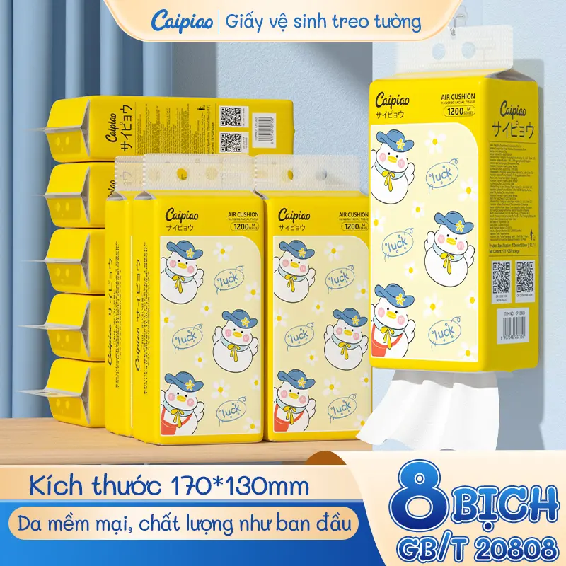 [8 Gói] Caipiao Túi giấy dây rút dạng treo, 8 Gói,mềm mại và thân thiện với da, chất lượng mới, 2 lớp(13003-8),bao bì hoạt hình dễ thương, túi giấy dây rút-1734789277229614658