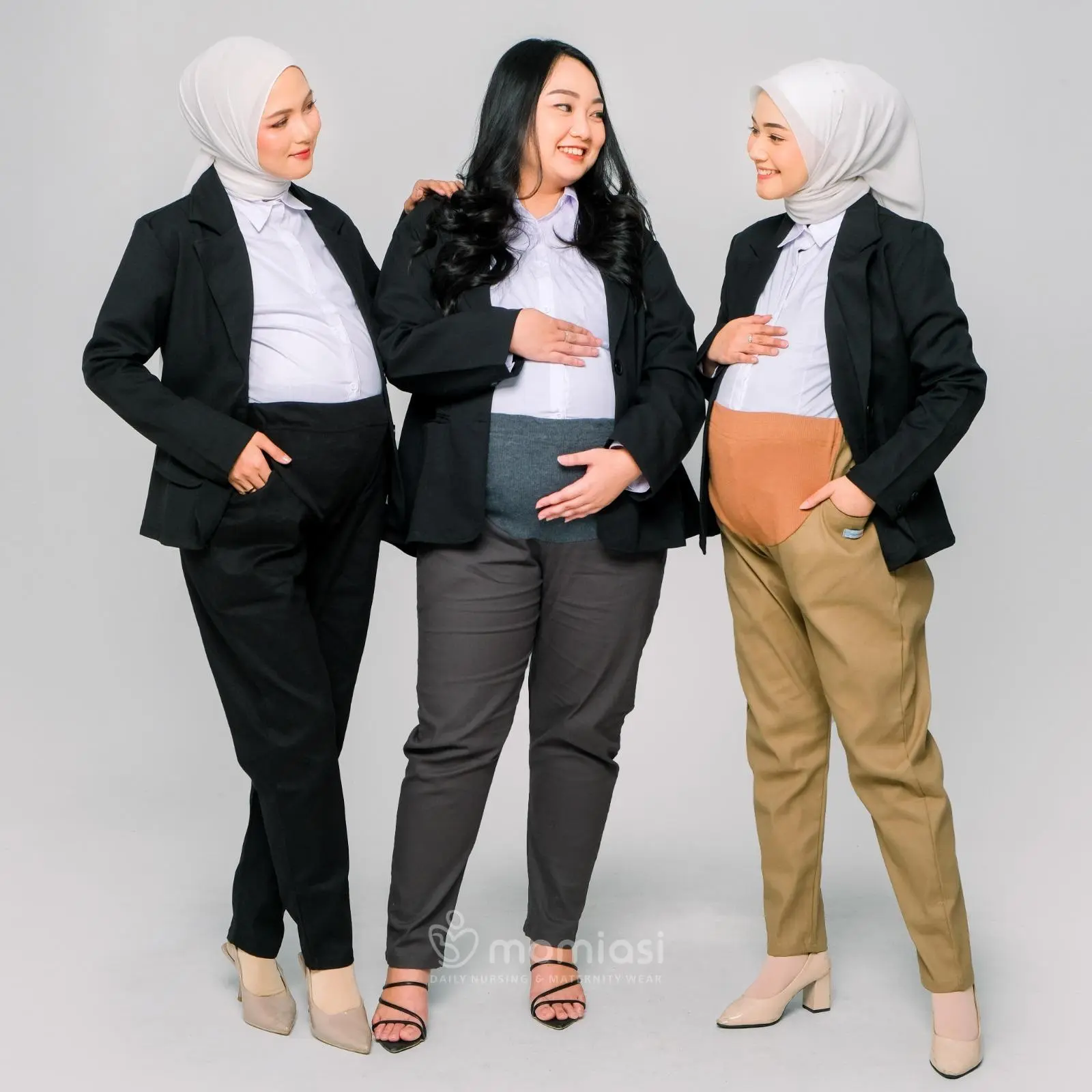 Momiasi - Celana Hamil Kerja Kantor Panjang Jumbo Wanita Maternity Pants Office