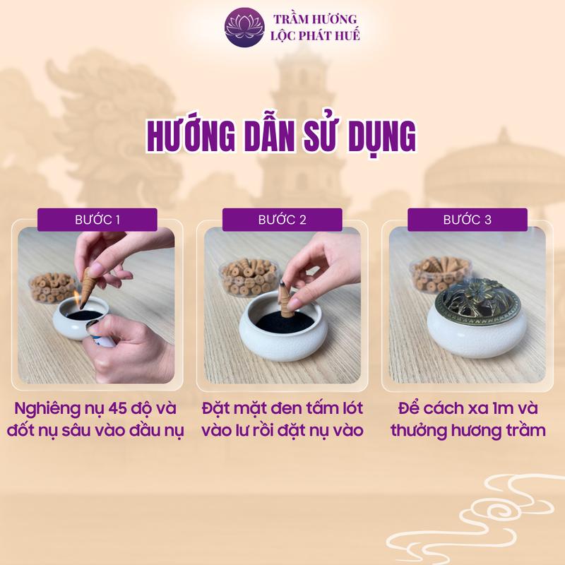 [TẶNG LÁ BỒ ĐỀ] Trầm nụ xông nhà Lộc Phát, nụ trầm đuổi muỗi, nhang xông phong thủy, thờ cúng hộp 45 viên 2