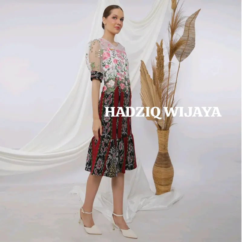 DRESS TENUN TILE BORDIR GARDEN TEBAL Wanita 4