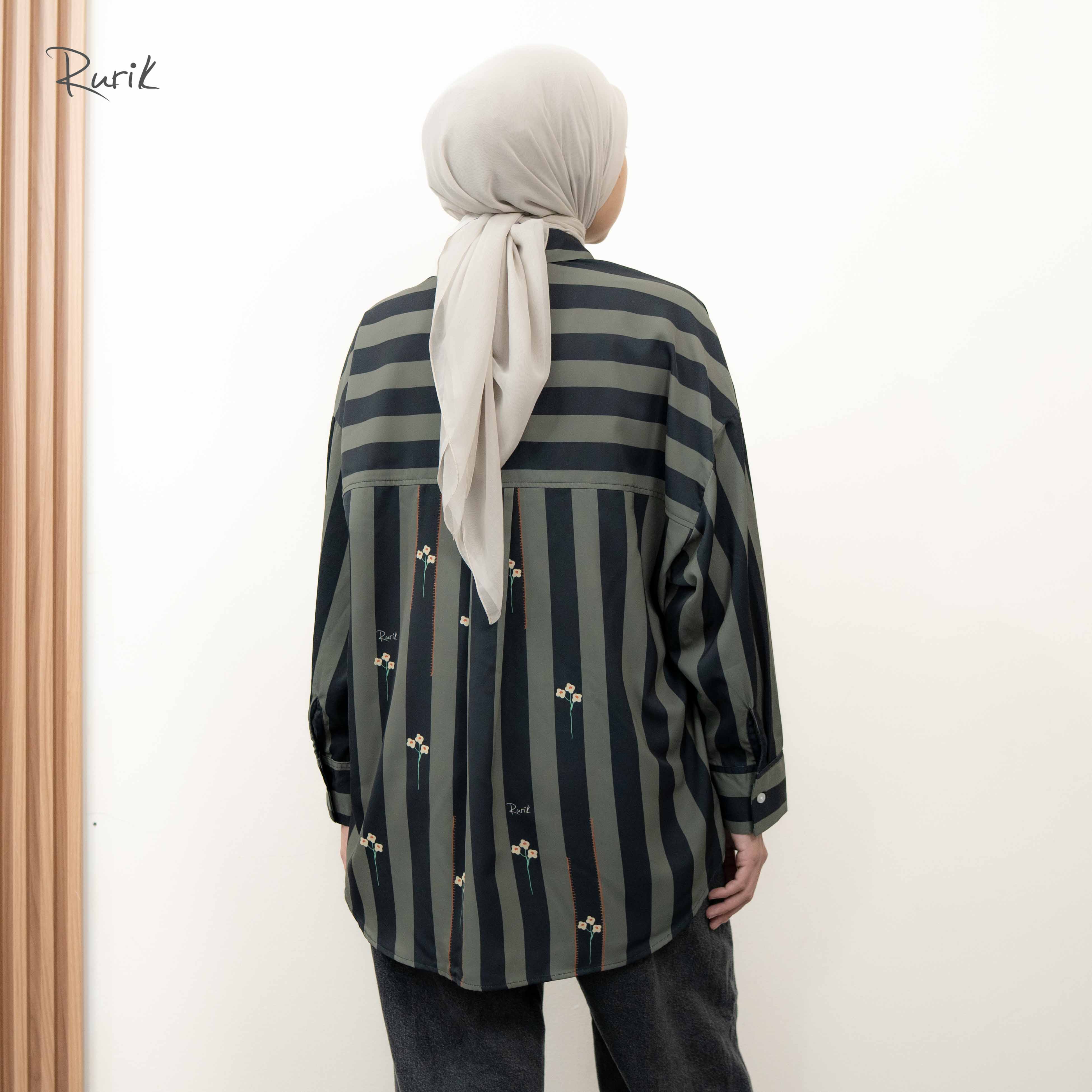 Rurik X Ira Nandha - Kemeja Printing Wanita Oversized Nadeline Print Shirt