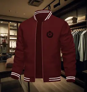 Jaket Varsity Bahan Tebal Dan Lembut Rucas Oval Hitam - Jaket boomber varsity katun fleece pria wanita unisex