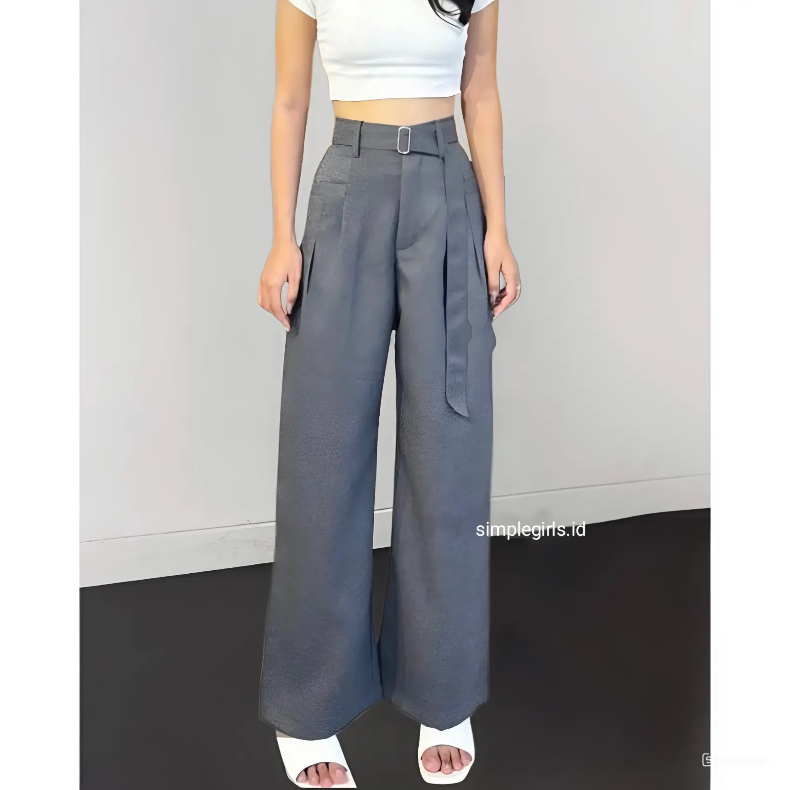 Obi Pants - Celana Highwaist Trousers Loose Pants - Celana Kulot Panjang Wanita Anti Kusut Casual