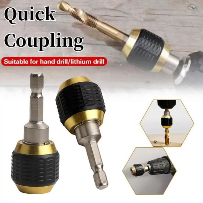 Bộ Chuyển Đổi Mũi Khoan Không Chìa, 60mm, Đầu Nối Thay Thế Chìa Khóa Với Bộ, Bộ Chuyển Đổi Trình Điều Khiển Tác Động Tua Vít, Chuôi Lục Giác 1 / 4 Inch, Dụng Cụ Mũi Khoan, Cờ Lê Cần Gạt, Bộ Chuyển Đổi Tháo Nhanh, Dụng Cụ Chuyển Đổi Thay Đổi