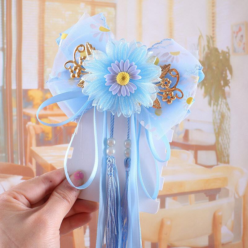Product Introduction of Flowers Hairpins For Children New Bowknot Streamers Hair Accessories Fresh and Sweet Retro Jewelry Hairpins Gifts For Girls AKKU 20
