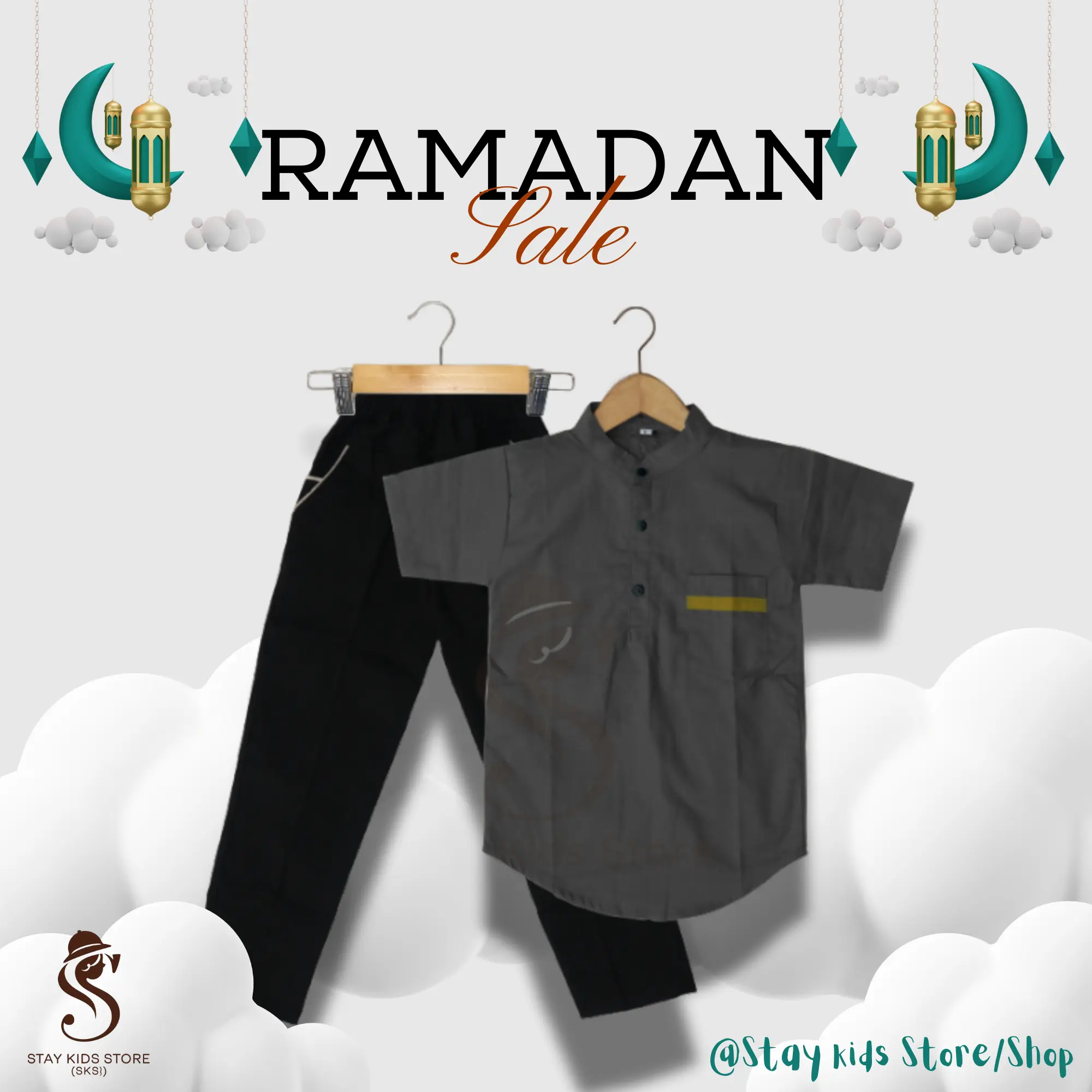 Setelan Baju Kemeja Koko Kurta Anak Laki-Laki Keren, Kombinasi Celana Chinos Panjang Hitam - Stylish, Nyaman, dan Elegan untuk Lebaran dan Acara Formal Lainnya - Katun Lembut Muslim anak laki-laki viral 2025 | stelan anak cowok kekinian & fashionabale