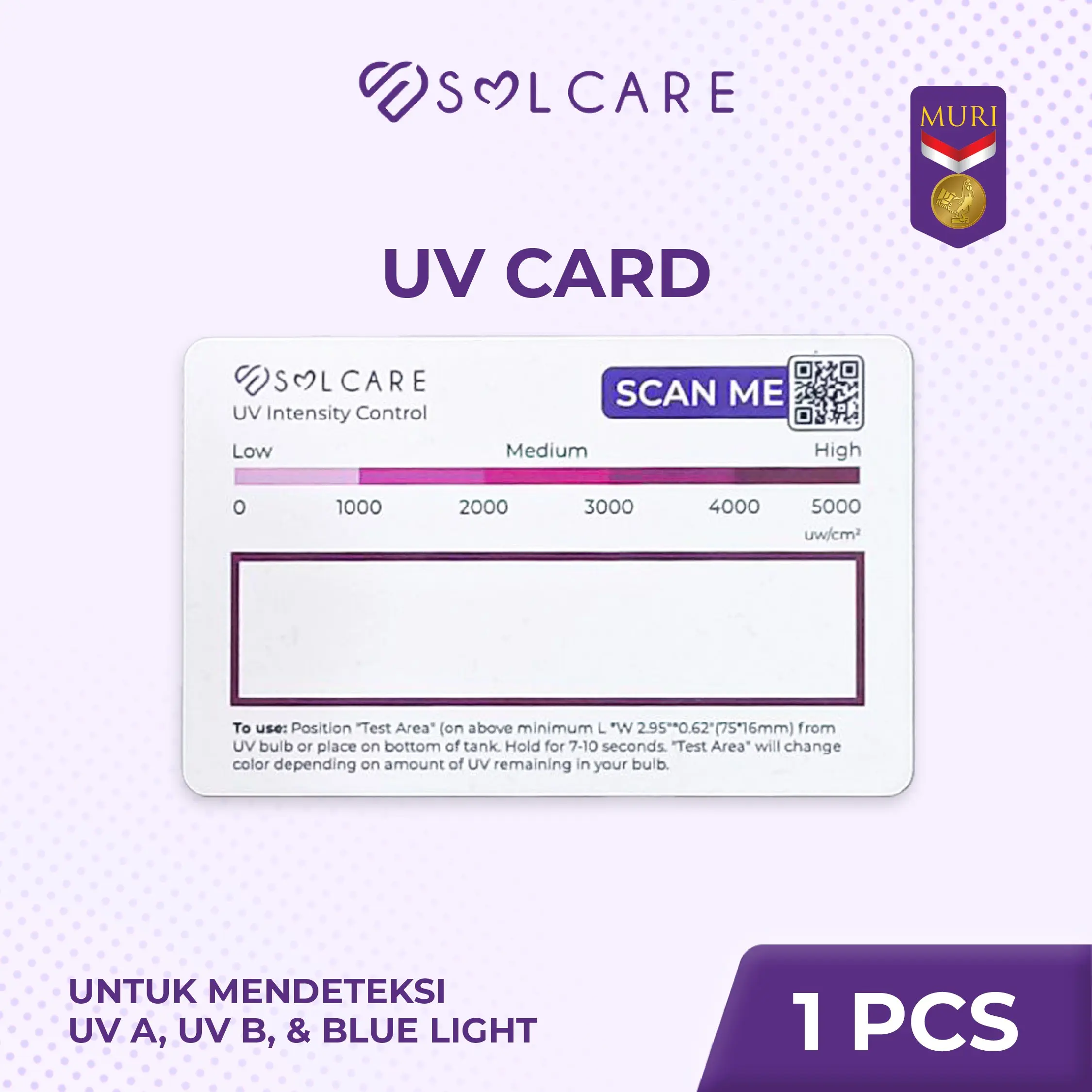 Solcare UV Card - UV Intensity Control