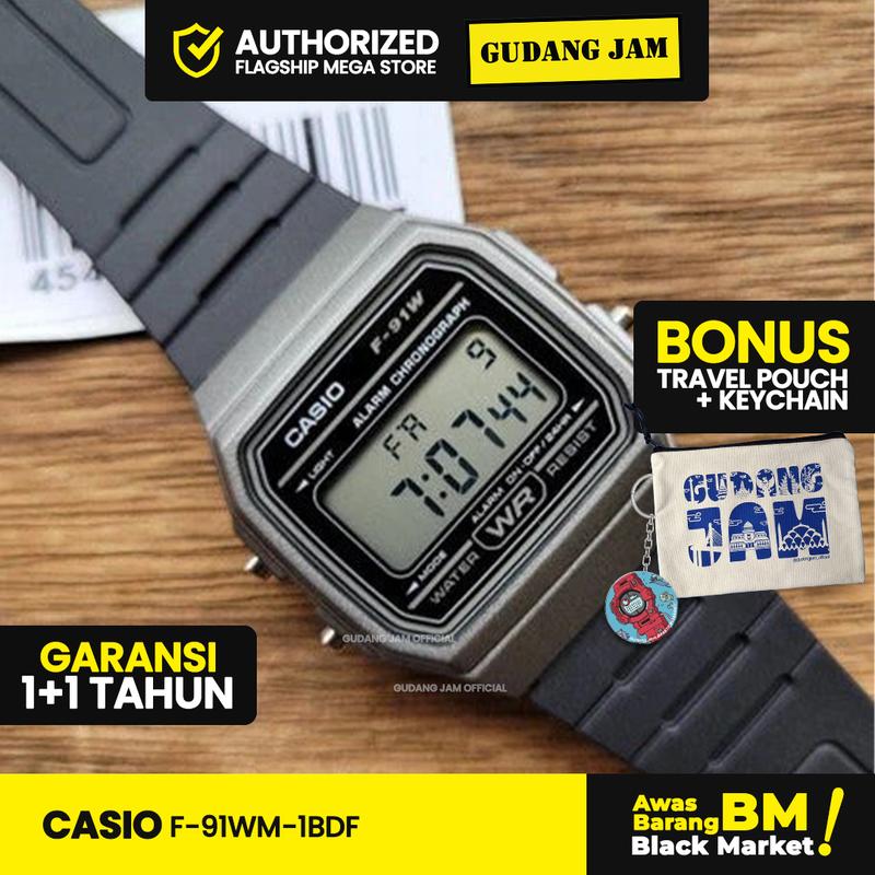 Jam Tangan Casio F-91WM |Jam Tangan Pria Cowok | Digital | Anti Air | Original | Casio Watches | Kaca Resin | F-91WM F-91W F91W F91WG F 91 WM 5
