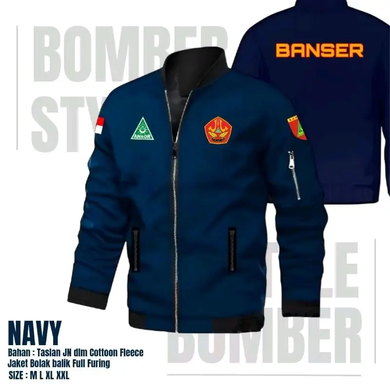 JAKET BANSER NU NAHDLATUL ULAMA ANSOR BOMBER DESAIN SABLON OUTDOOR WATERPROOF TERBARU Pria Distro 2