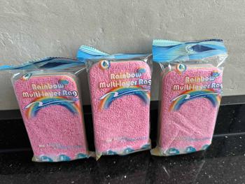Product Review of Household strong absorbent to remove oil stains rainbow rag 12 layers can be torn rag fast durable cleaning cloth thickened dirt resistance from 【**E o** M**➰ 0