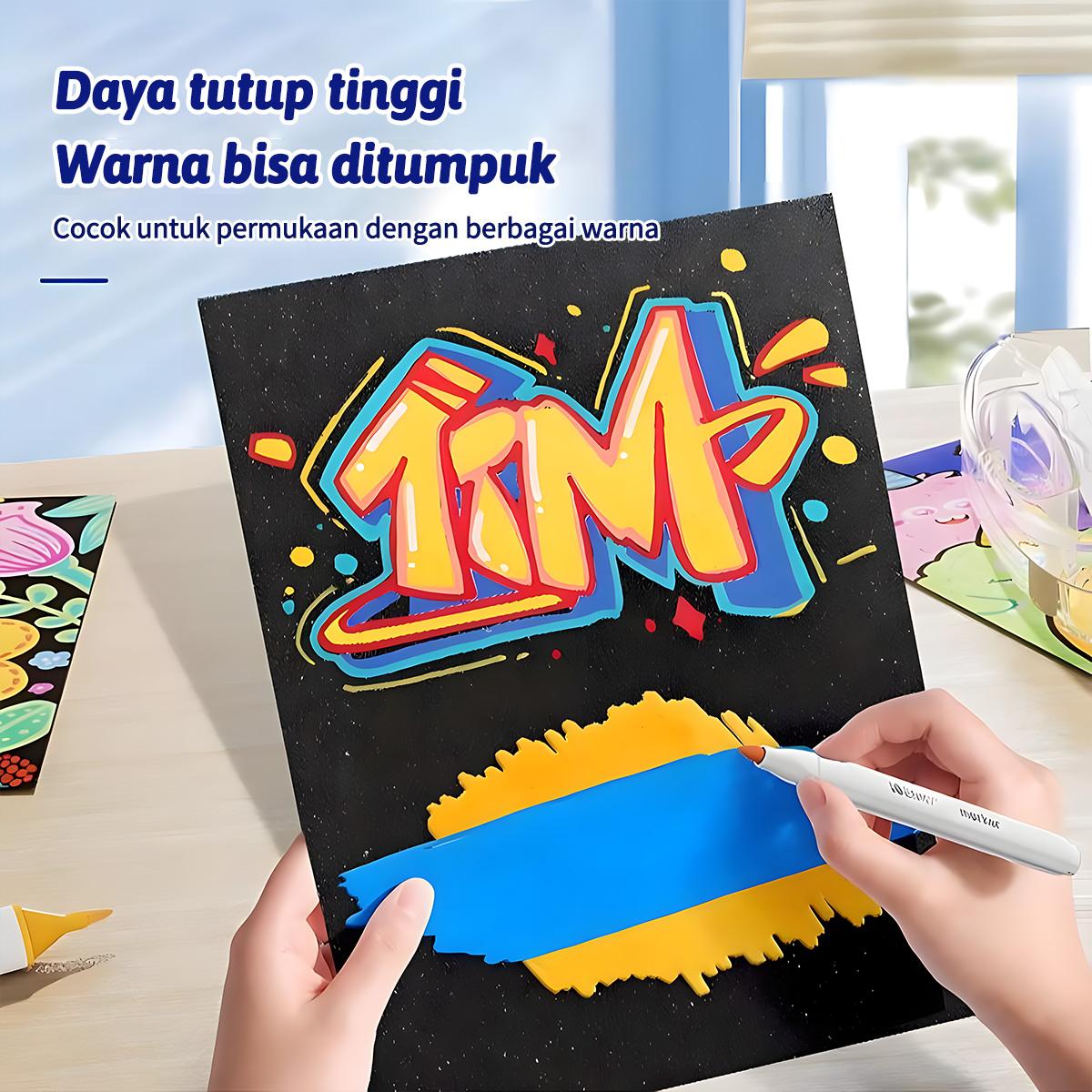 【Halo】Spidol Akrilik 120 Warna Tinta Berkualitas Tinggi Warna Cerah Cepat Kering Tahan Cahaya Kotak Persegi Portabel Alat Seni Melukis 【Halo】Spidol Akrilik 120 Warna Tinta Berkualitas Tinggi Warna Cerah Cepat Kering Tahan Cahaya Kotak Persegi Portabel Alat Seni Melukis