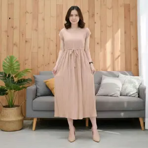 Long Dres plisket terbaru.daster wanita kekinian.dres terlaris 2025.dres wanita termurah gratis ongkir dres casual