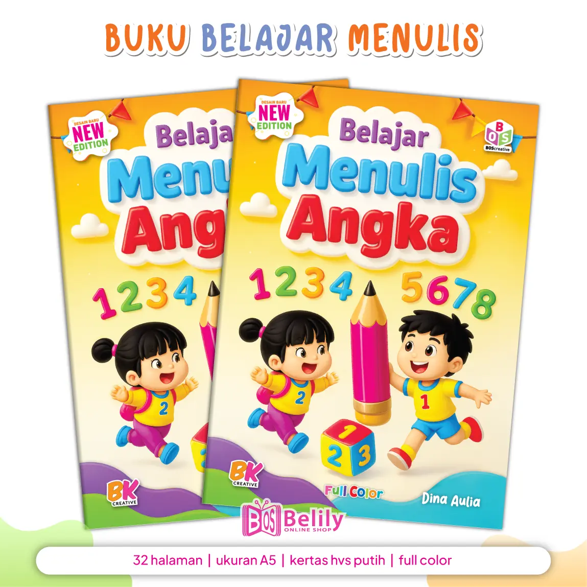 Belajar Menulis Angka - Persiapan Masuk SD Buku Anak (BK)