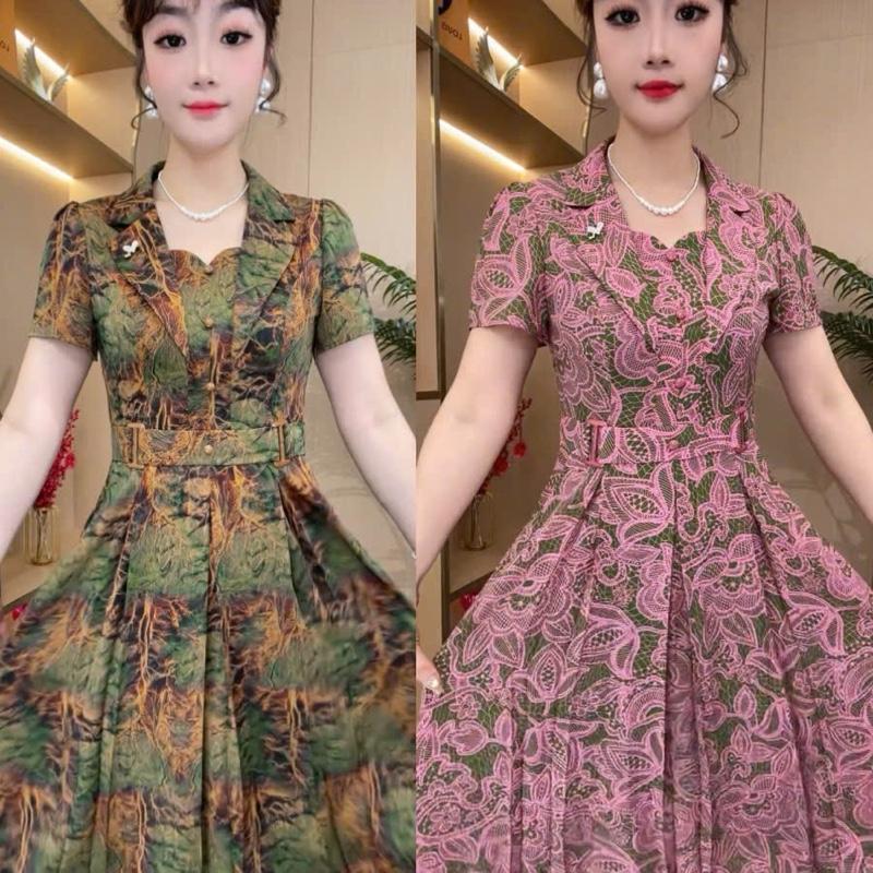 Đầm trung niên cổ vest đầm váy nữ cao cấp cho mẹ VEST