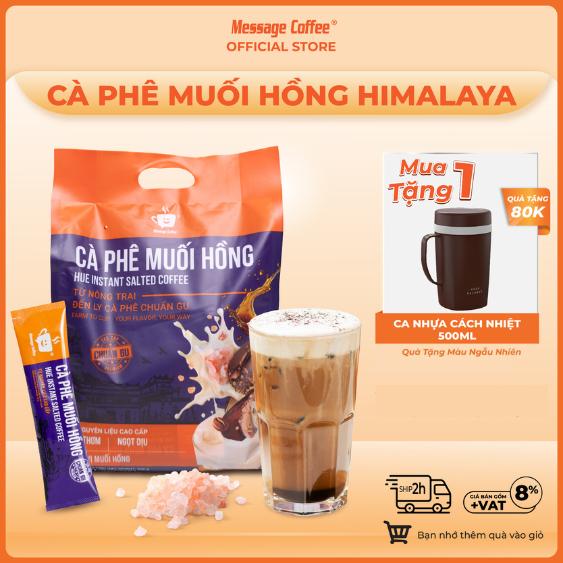 Túi Cà phê hòa tan Muối Hồng Himalaya đậm đà từ Message Coffee, đặc sản cafe Huế thơm ngon tiện lợi - TÚI 50 GÓI TIẾT KIỆM